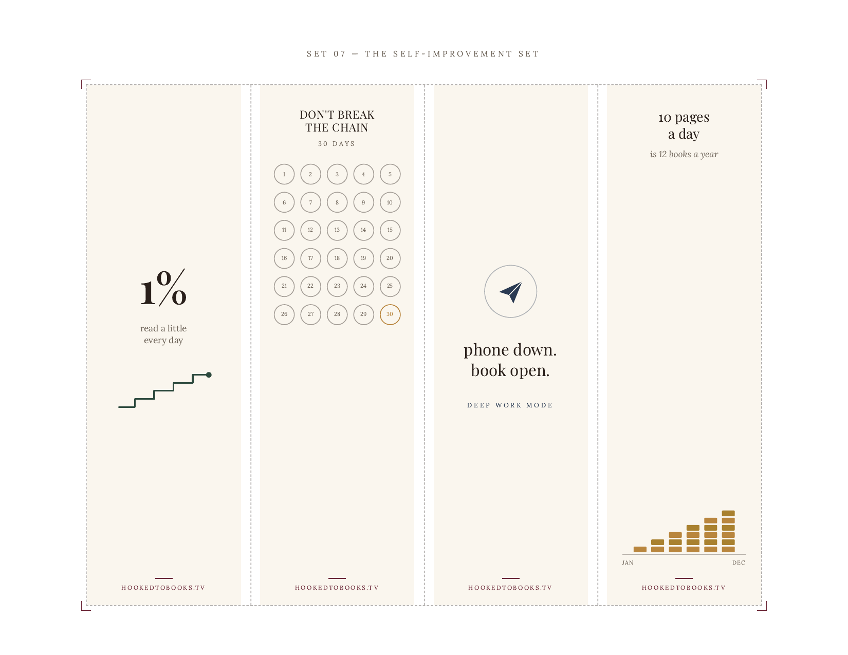 The Self-Improvement Set printable bookmarks