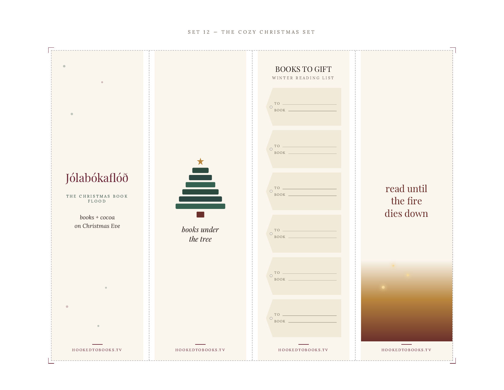 The Cozy Christmas Set printable bookmarks