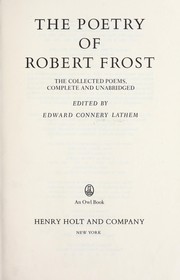 The Poetry of Robert Frost by Robert Frost book cover