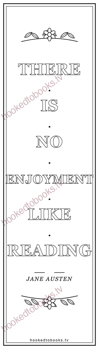 Jane Austen reading quote coloring bookmark