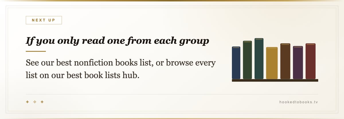 If you only read one from each group — See our best nonfiction books list, or browse every list on our best book lists hub.
