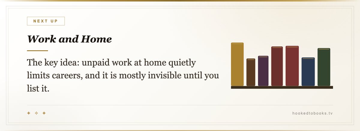 Work and Home — The key idea: unpaid work at home quietly limits careers, and it is mostly invisible until you list it.
