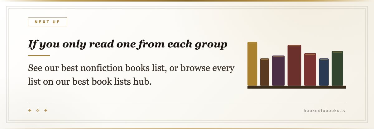 If you only read one from each group — See our best nonfiction books list, or browse every list on our best book lists hub.