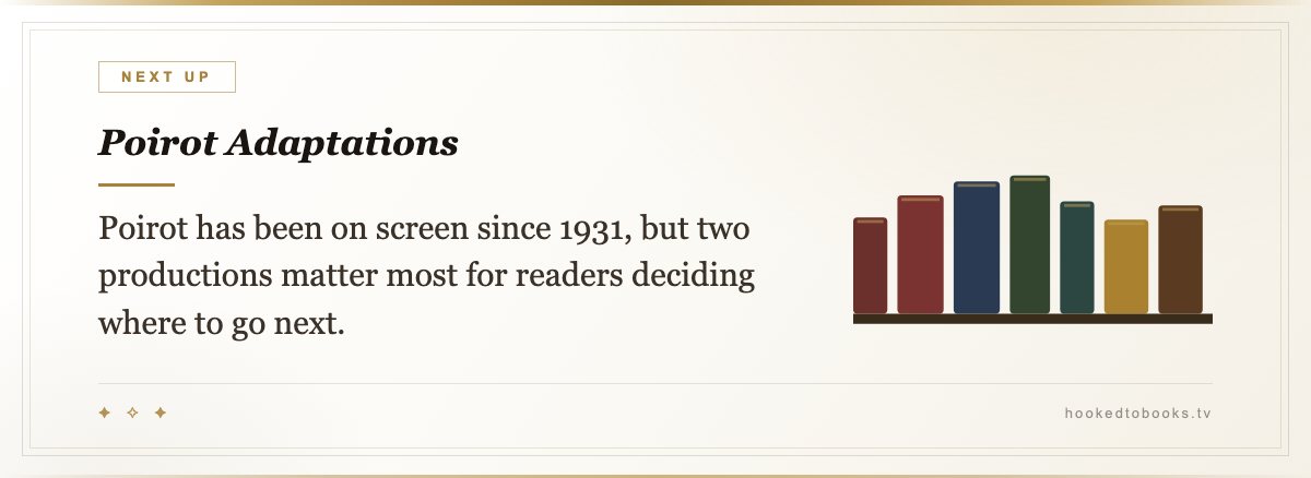Poirot Adaptations — Poirot has been on screen since 1931, but two productions matter most for readers deciding where to go next.